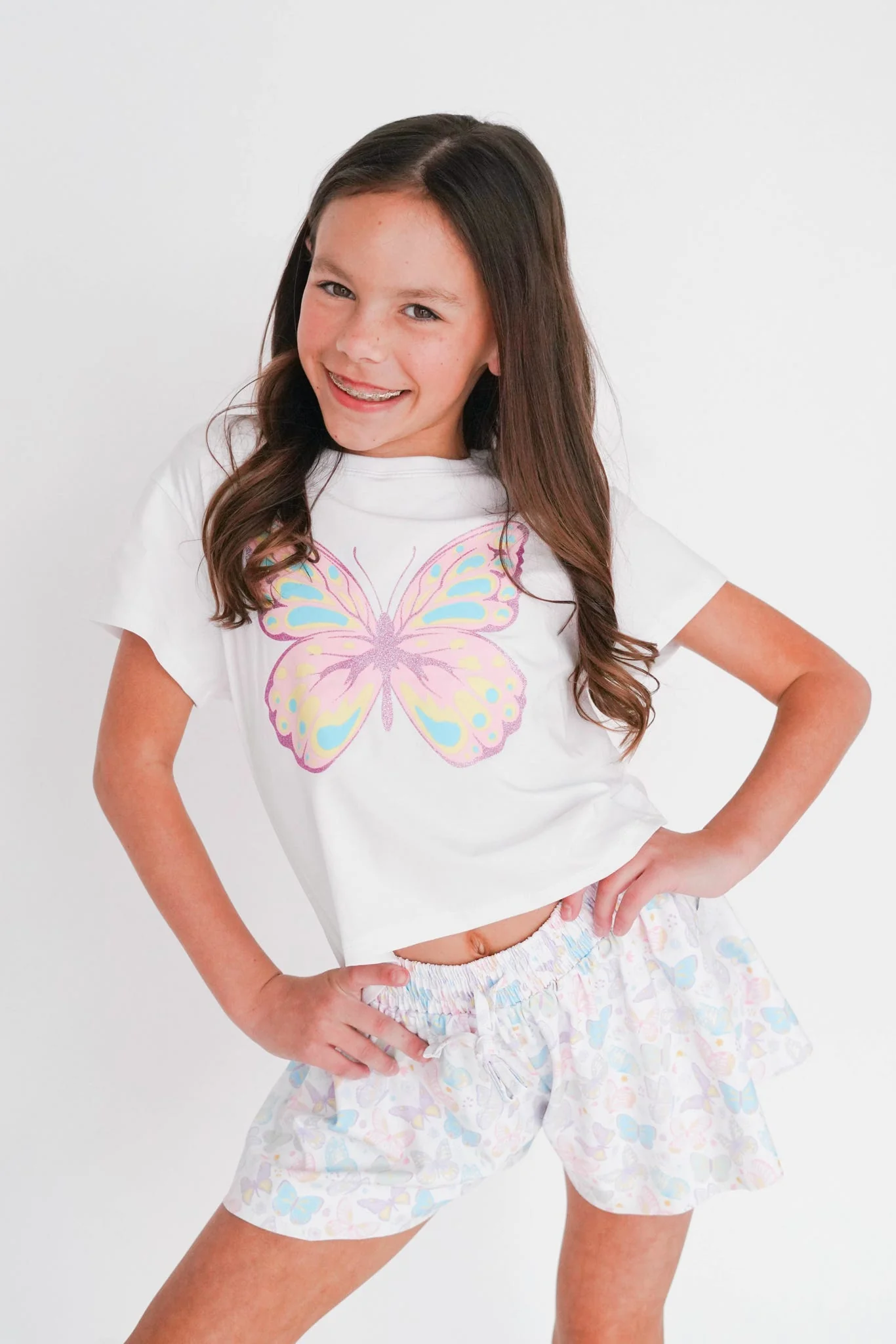 Girls' Azarhia Butterfly Flowy Short - Image 6