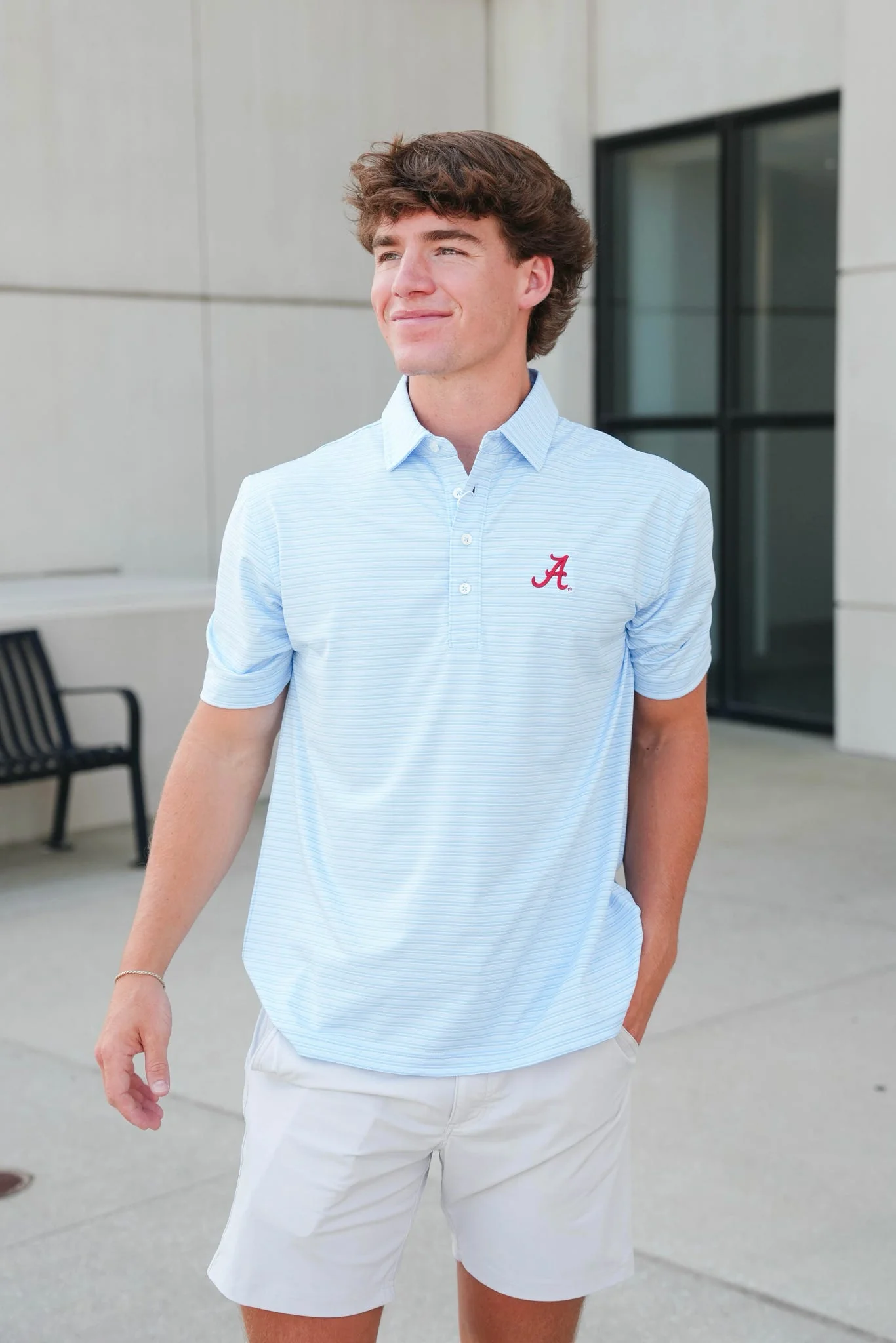 Gen Teal Campus Stripe Polo "A" Polo - Image 2