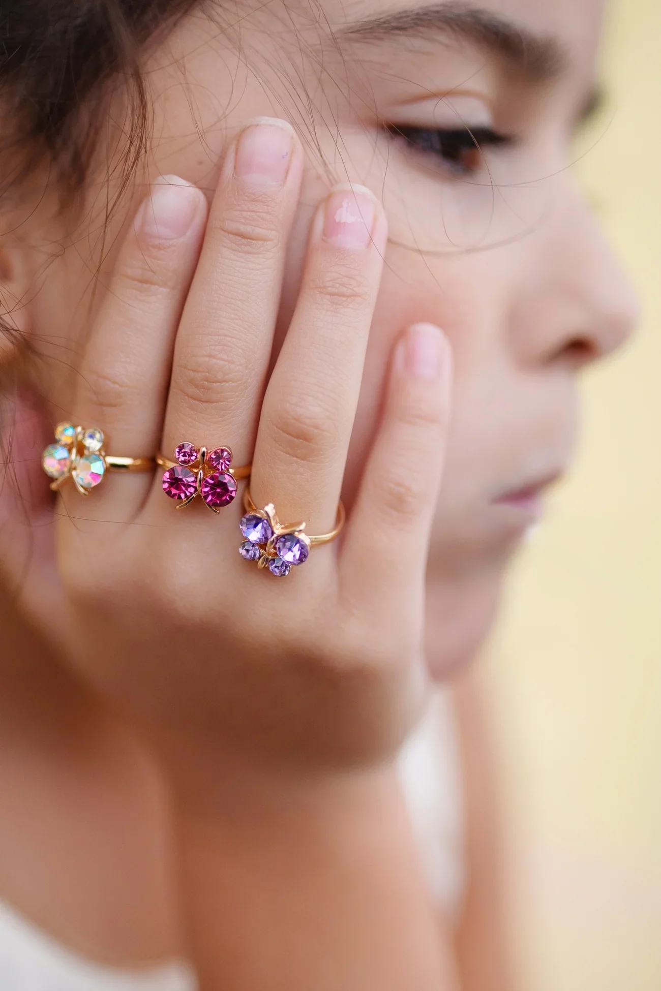 Girls' Great Pretenders 3pc Gem Ring Set - Image 2