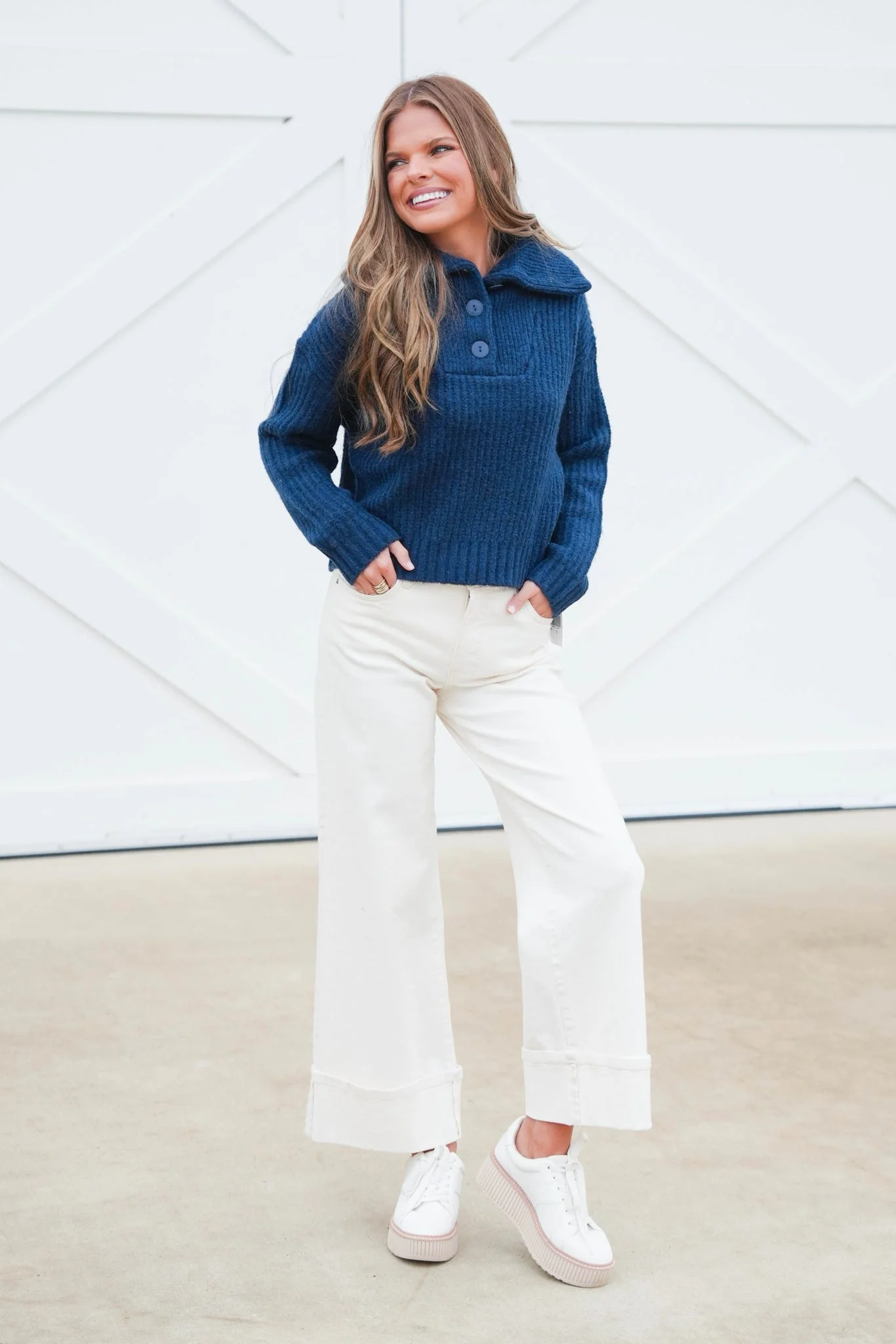 Molly Bracken Button Trucker Sweater - Image 2