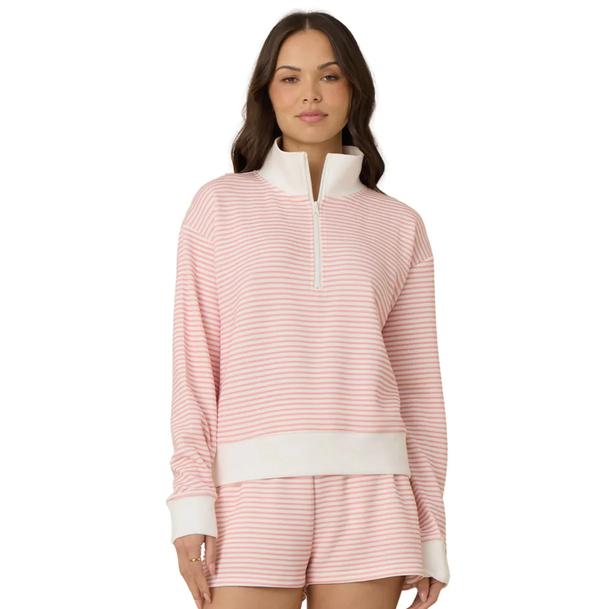 Striped Cloud Fleece Quarter Zip - Image 3
