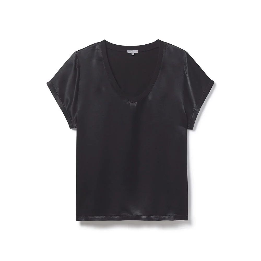 PJ Harlow Gianna Satin V-Neck Tee - Image 7