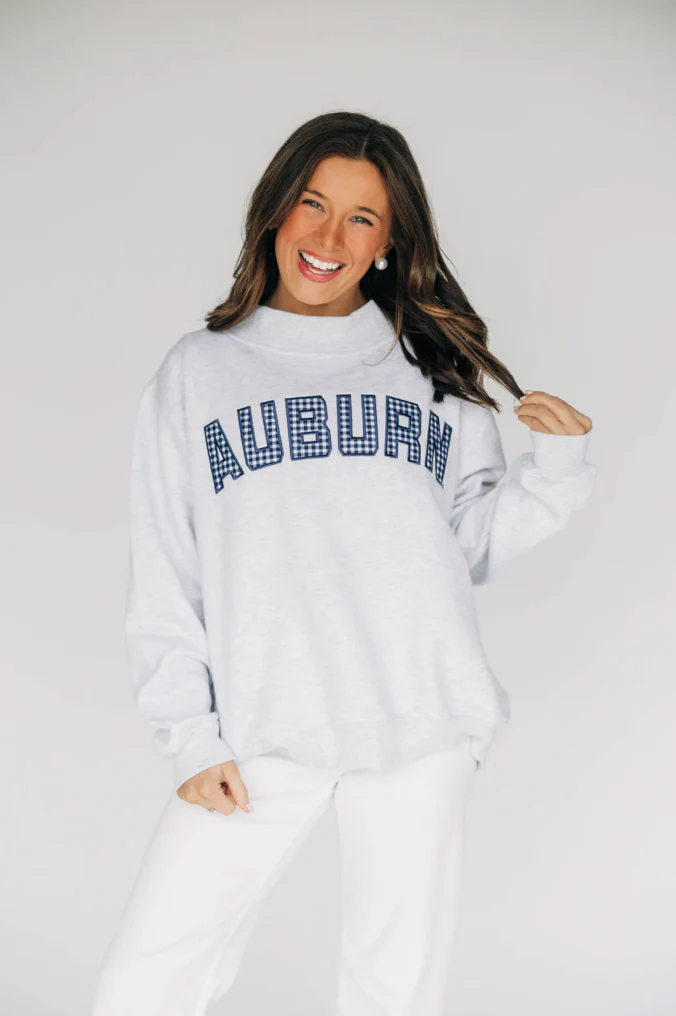 Scarlet & Gold Auburn Mallory Gingham Mockneck - Image 4