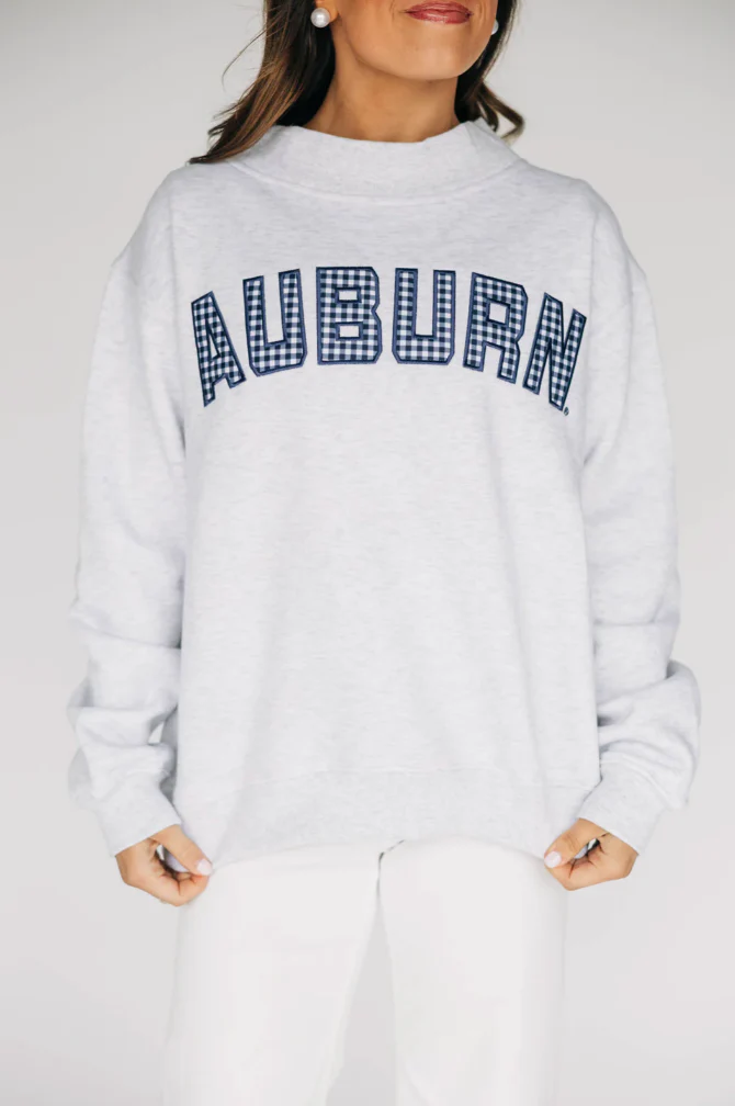 Scarlet & Gold Auburn Mallory Gingham Mockneck - Image 5
