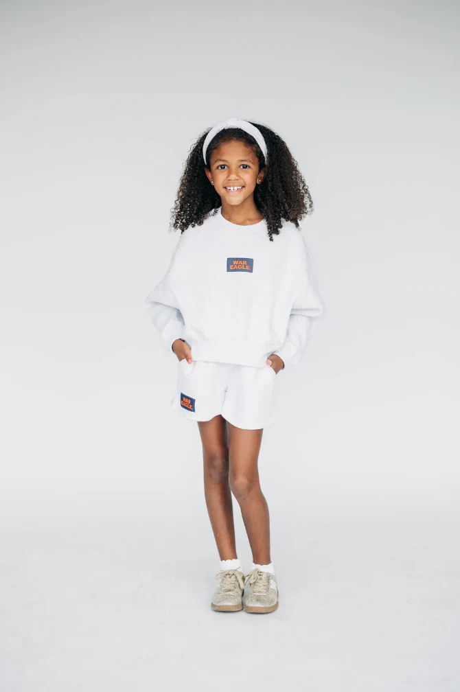 Girls' Scarlet & Gold War Eagle High Waisted Sweat Short - Image 2