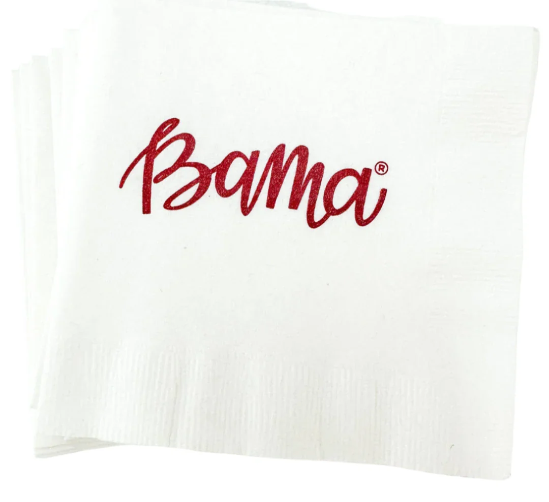 Scarlet & Gold Cocktail Napkins - Image 3