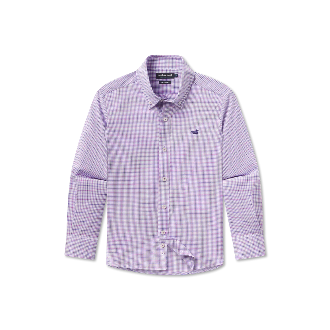 Boys' Southern Marsh Dyer Performance Gingham Dress Shirt - Image 5