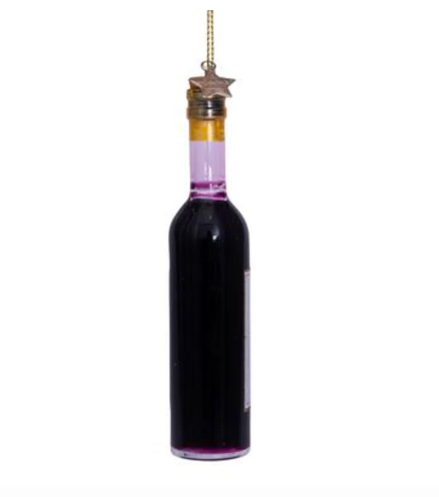 Red Wine Bottle Ornament - Image 2