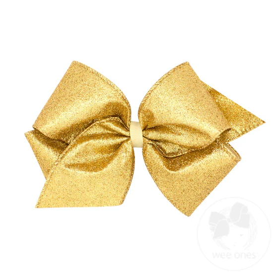 Girls' Wee Ones King Party Glitter Girls Hair Bow - Image 3