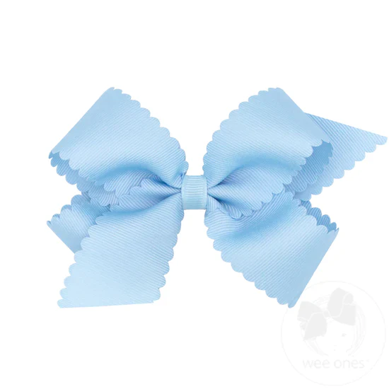Girls' Wee Ones Medium Grosgrain Scalloped Edge Hair Bow - Image 5