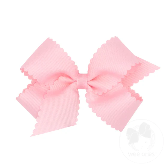 Girls' Wee Ones Medium Grosgrain Scalloped Edge Hair Bow - Image 7